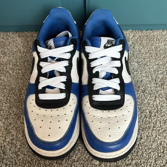 Nike Air Force 1 One blue black low sneakers Sz 7