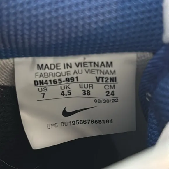 Nike Air Force 1 One blue black low sneakers Sz 7