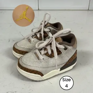 Nike Air Jordan 3 Retro TD Palomino Toddler Size 4C DM0968-102 Worn 3-4 times