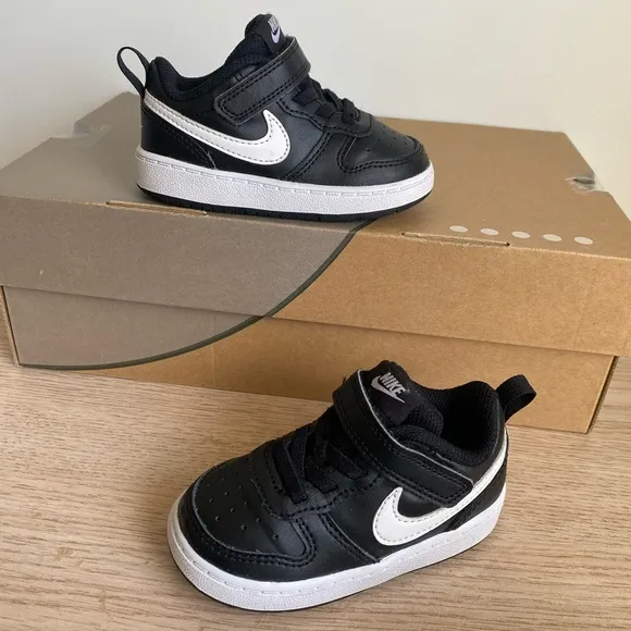 Nike Court Borough Low 2 Black/White Toddler Sneakers- SZ 6 C