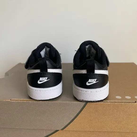 Nike Court Borough Low 2 Black/White Toddler Sneakers- SZ 6 C