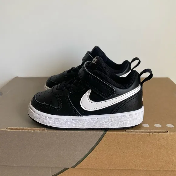 Nike Court Borough Low 2 Black/White Toddler Sneakers- SZ 6 C