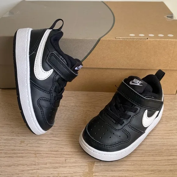 Nike Court Borough Low 2 Black/White Toddler Sneakers- SZ 6 C