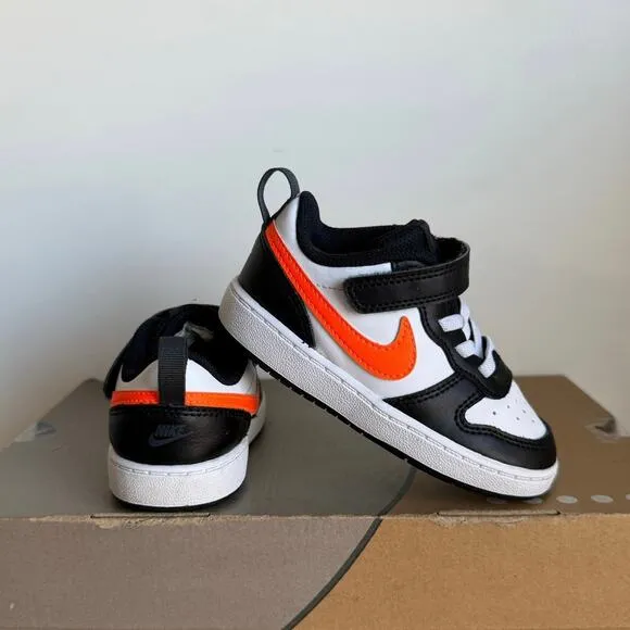 Nike Court Borough Low 2 Orange/White Toddler Sneakers - SZ 8 C