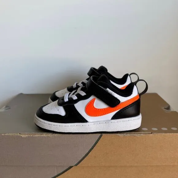 Nike Court Borough Low 2 Orange/White Toddler Sneakers - SZ 8 C