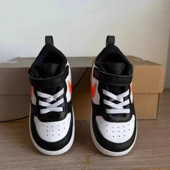 Nike Court Borough Low 2 Orange/White Toddler Sneakers - SZ 8 C