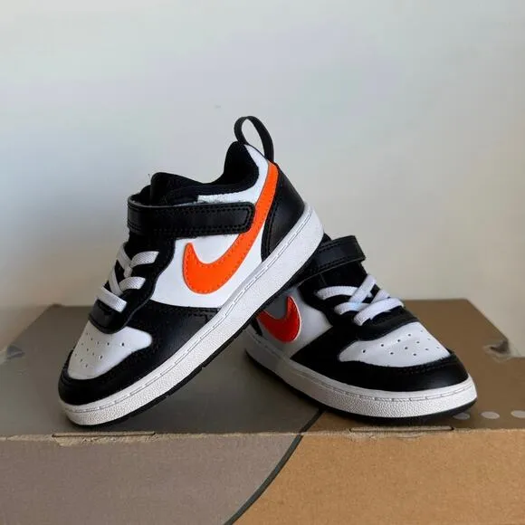 Nike Court Borough Low 2 Orange/White Toddler Sneakers - SZ 8 C