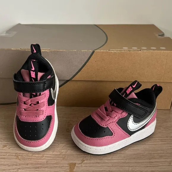 Nike Court Borough Low 2 SE Pink/Black Toddler Sneakers- SZ 4 C