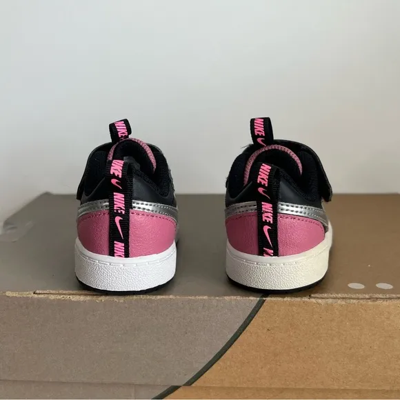 Nike Court Borough Low 2 SE Pink/Black Toddler Sneakers- SZ 4 C
