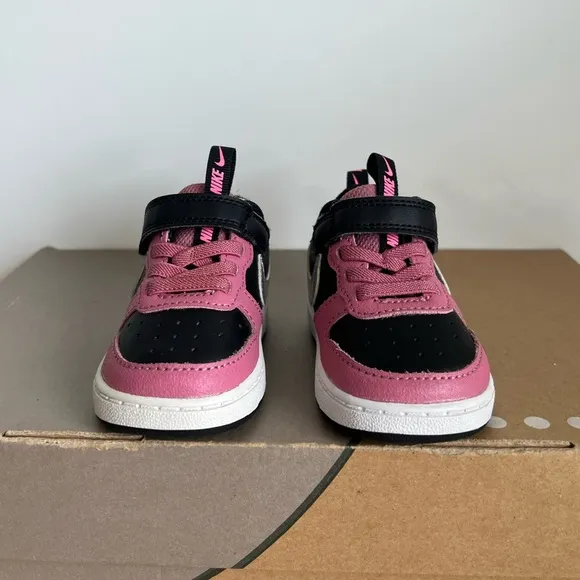 Nike Court Borough Low 2 SE Pink/Black Toddler Sneakers- SZ 4 C