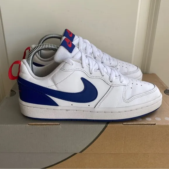 Nike Court Borough Low Kids Blue/White Sneakers - 4 Y- 5.5 W