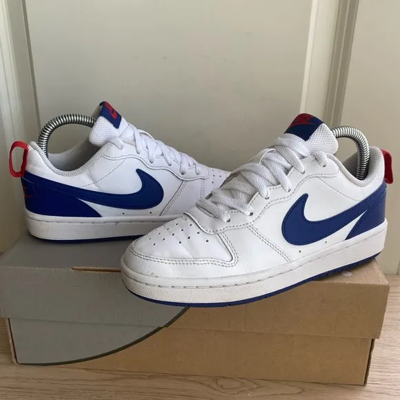 Nike Court Borough Low Kids Blue/White Sneakers - 4 Y- 5.5 W