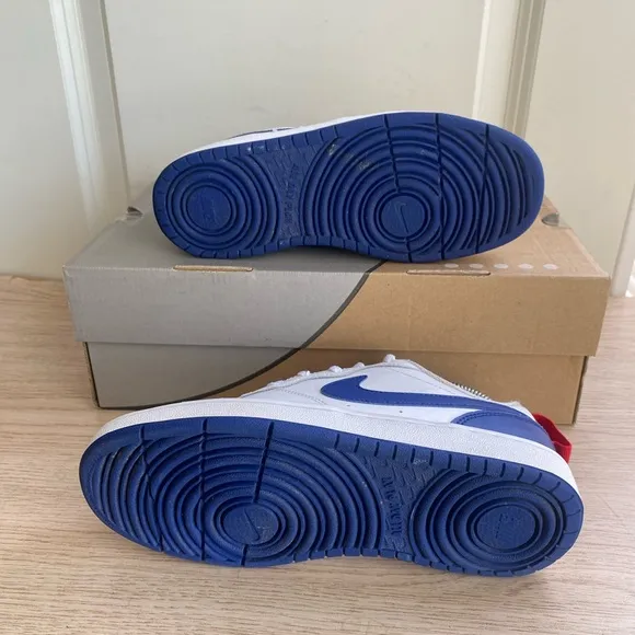 Nike Court Borough Low Kids Blue/White Sneakers - 4 Y- 5.5 W
