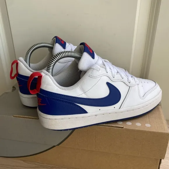 Nike Court Borough Low Kids Blue/White Sneakers - 4 Y- 5.5 W