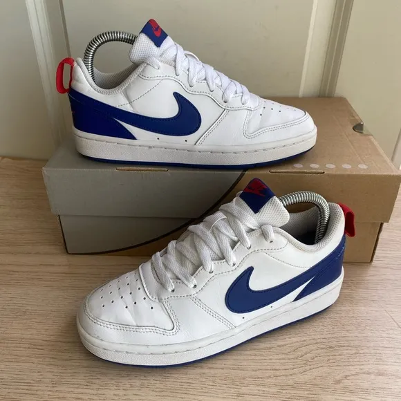 Nike Court Borough Low Kids Blue/White Sneakers - 4 Y- 5.5 W
