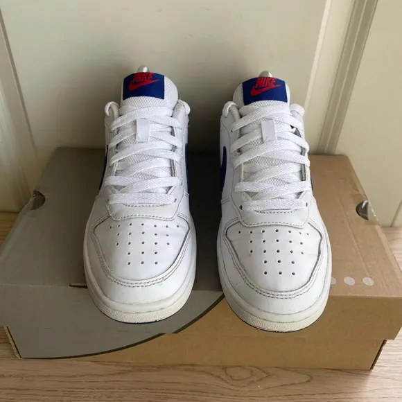 Nike Court Borough Low Kids Blue/White Sneakers - 4 Y- 5.5 W