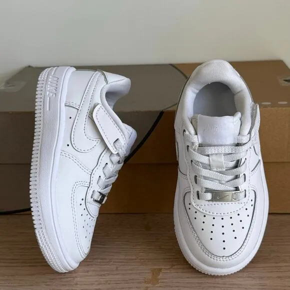 Nike Force 1 Low Easyon ‘Triple White’ Toddler Sneakers FN0237-111- SZ 8 C