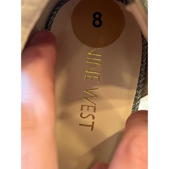 Nine West silver glitter‎ size 8 strappy heel