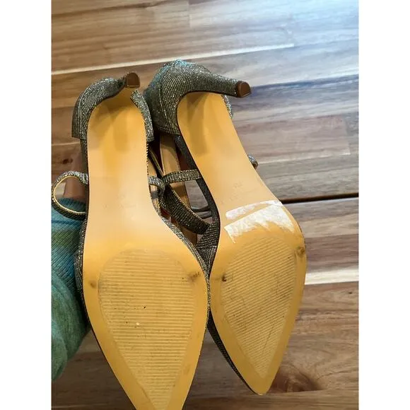 Nine West silver glitter‎ size 8 strappy heel