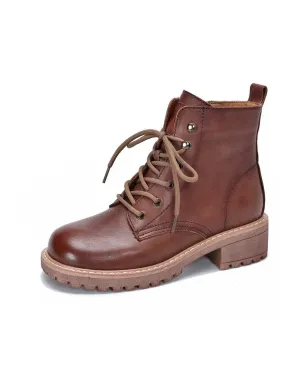 Non-slip Lace-up Autumn Chunky Boots
