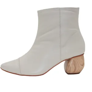 Off White Leather Ankle Boots