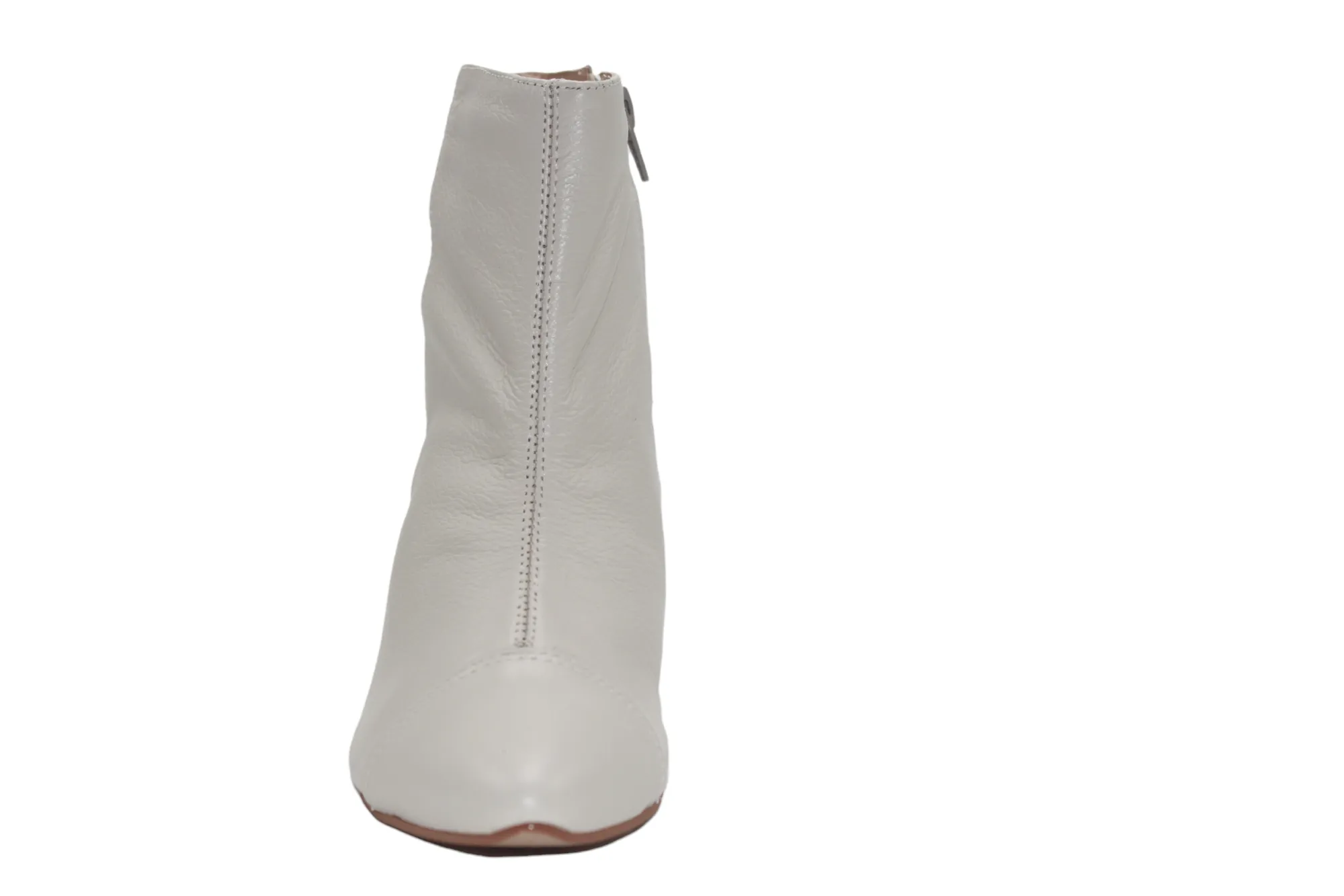 Off White Leather Ankle Boots