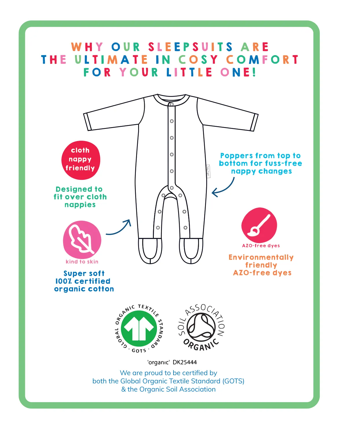 Organic Multi Stripe Sleepsuit