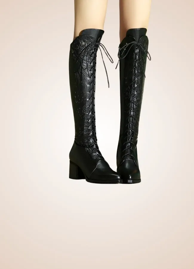 Paisley Pattern Steampunk Boots