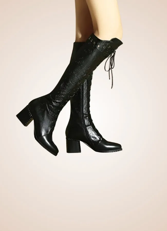 Paisley Pattern Steampunk Boots