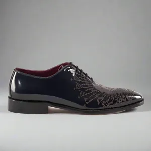 Patent Leather Embroidery Whole Cut Oxfords - Formal Shoes - Shoes For Party