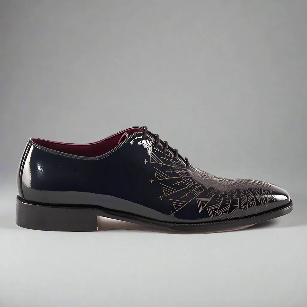 Patent Leather Embroidery Whole Cut Oxfords - Formal Shoes - Shoes For Party