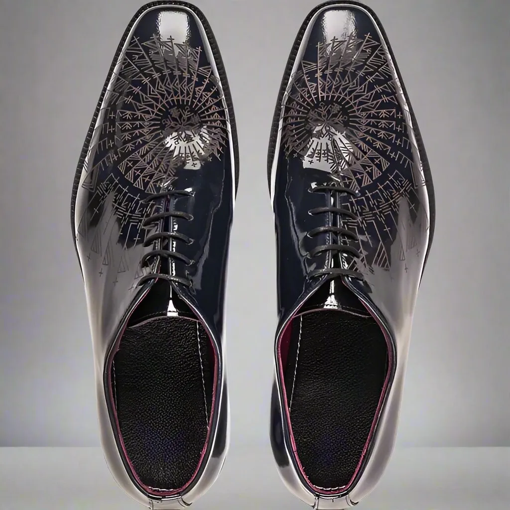 Patent Leather Embroidery Whole Cut Oxfords - Formal Shoes - Shoes For Party