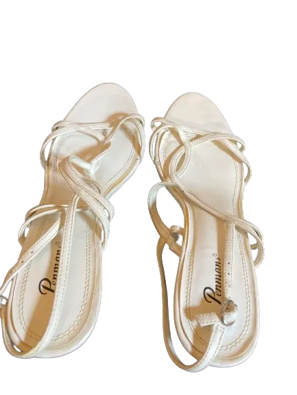 Penmans Riley White Strappy Heels