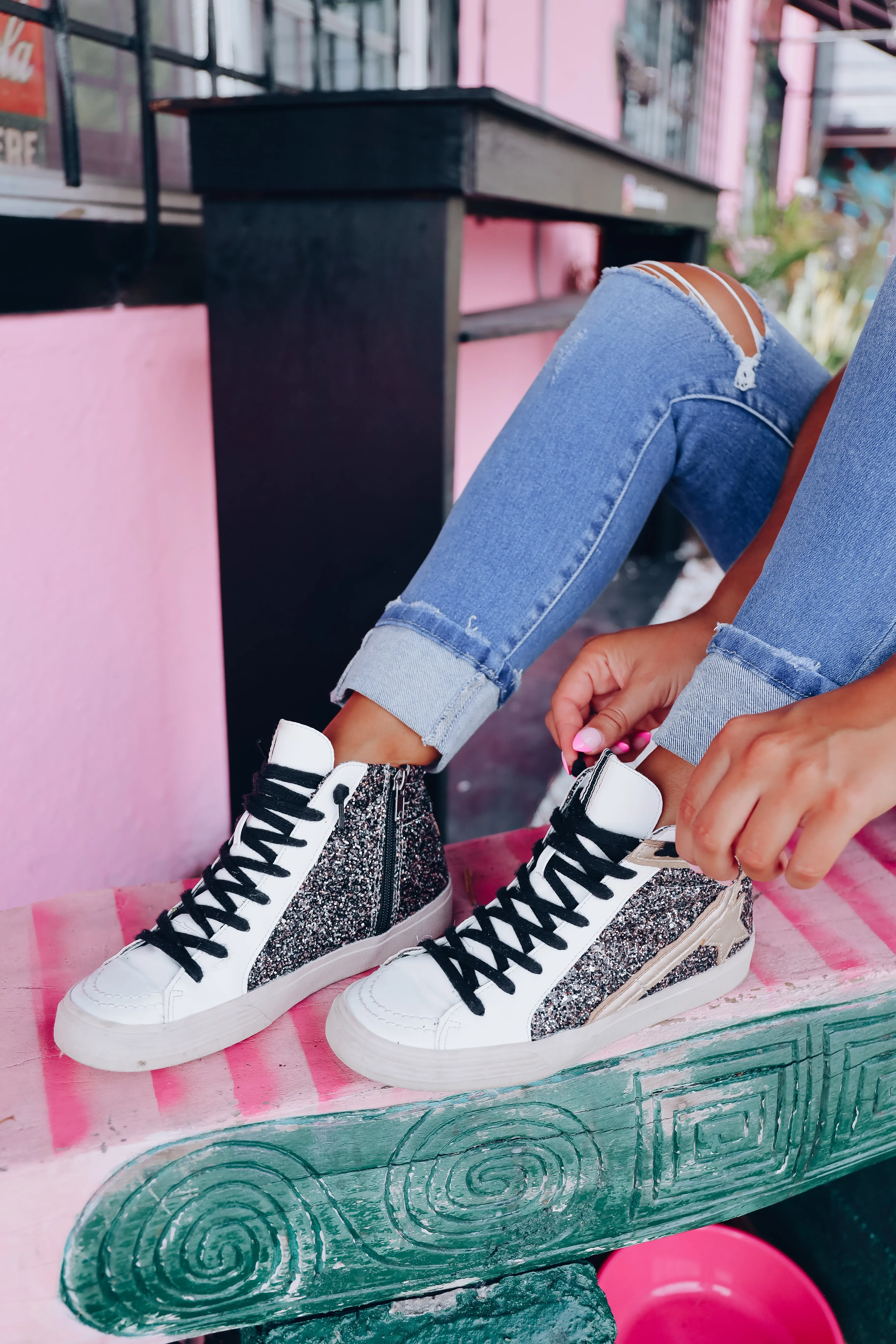 Pia High Top Sneaker by Shu Shop - Black