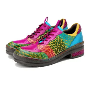 Pink Your Eye Floral Leather Oxford - Soffia