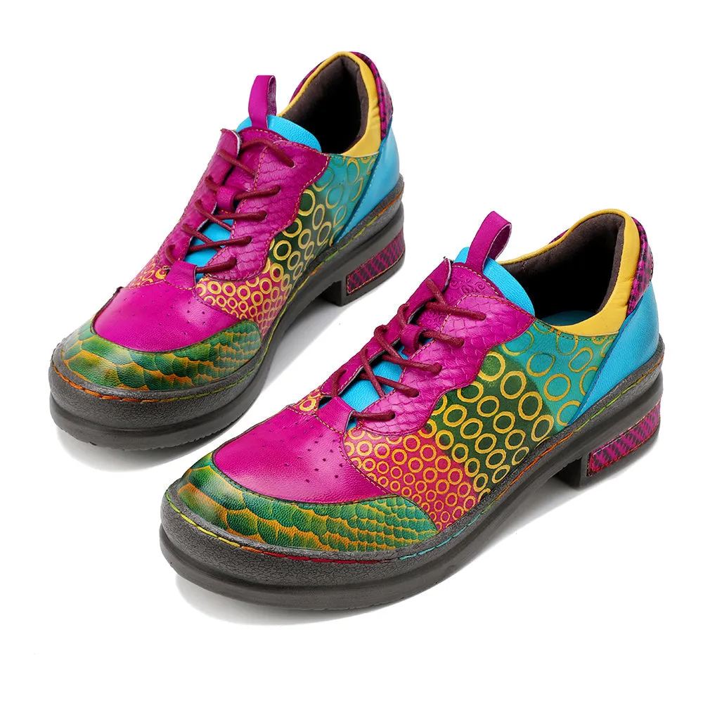 Pink Your Eye Floral Leather Oxford - Soffia
