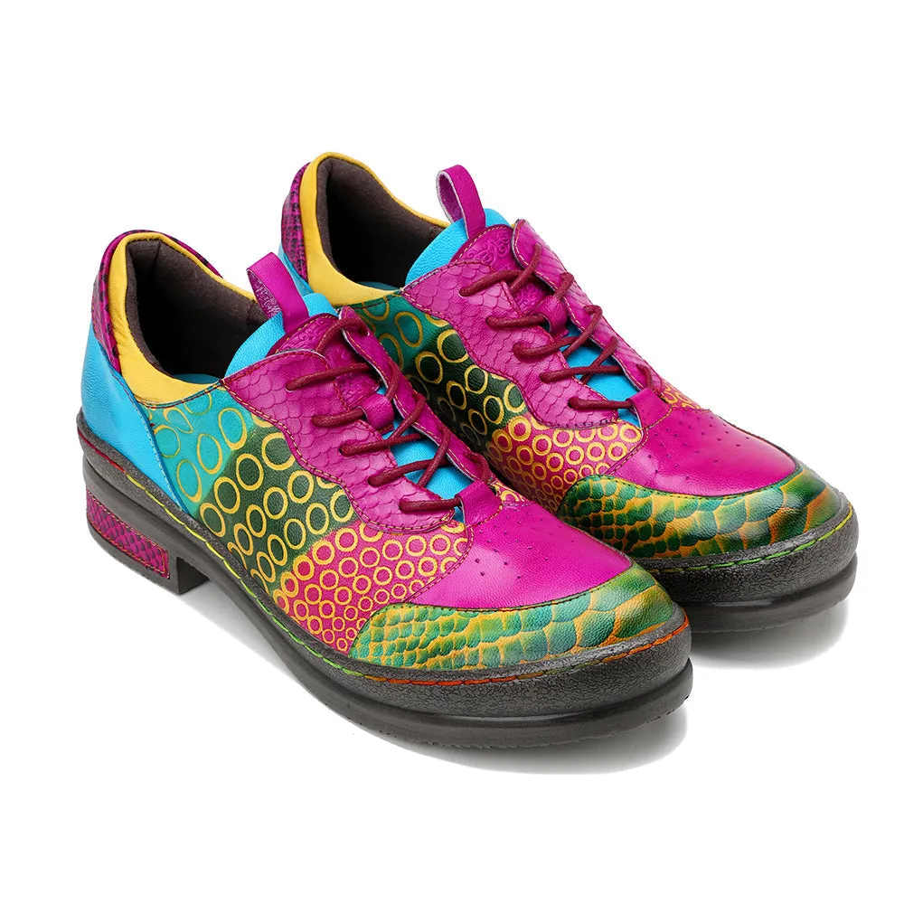 Pink Your Eye Floral Leather Oxford - Soffia