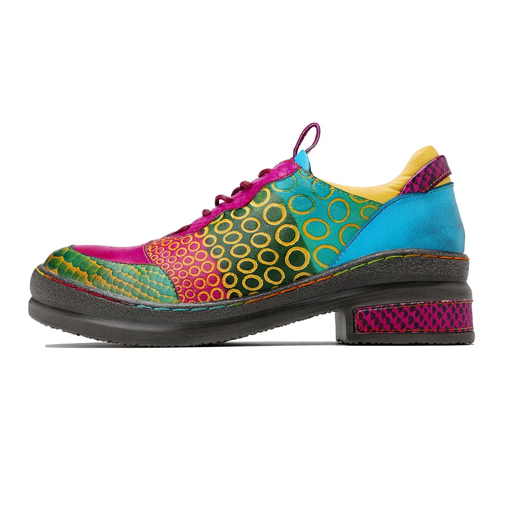 Pink Your Eye Floral Leather Oxford - Soffia