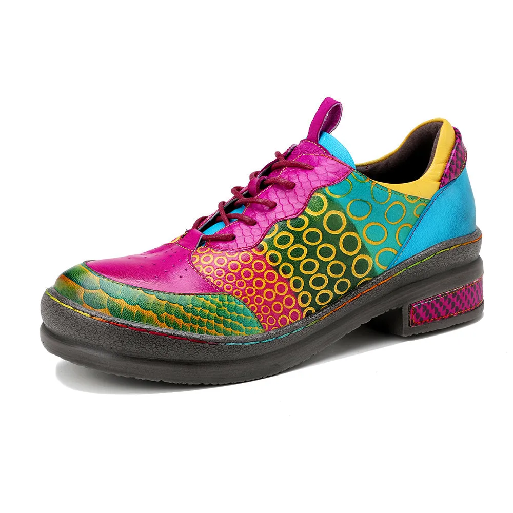 Pink Your Eye Floral Leather Oxford - Soffia