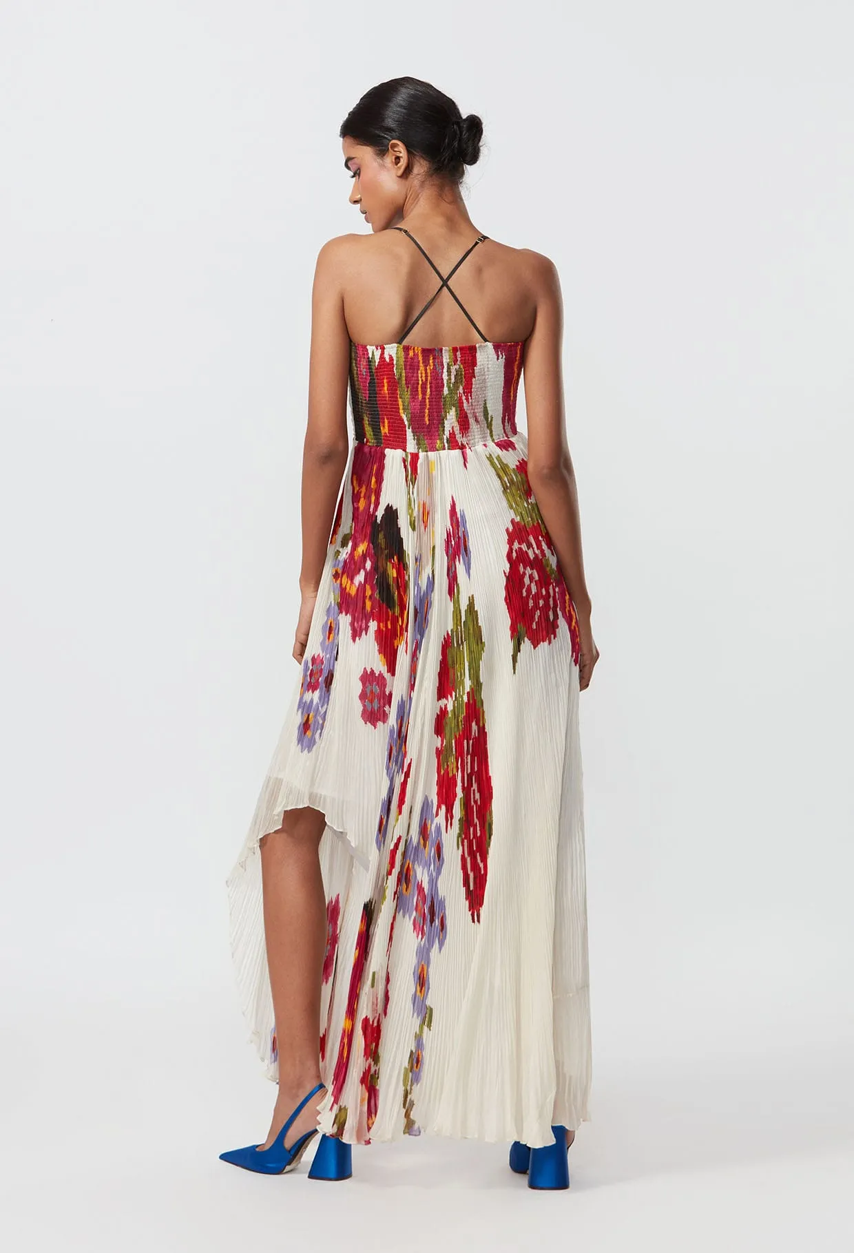 Pleated Asymmetric Dress