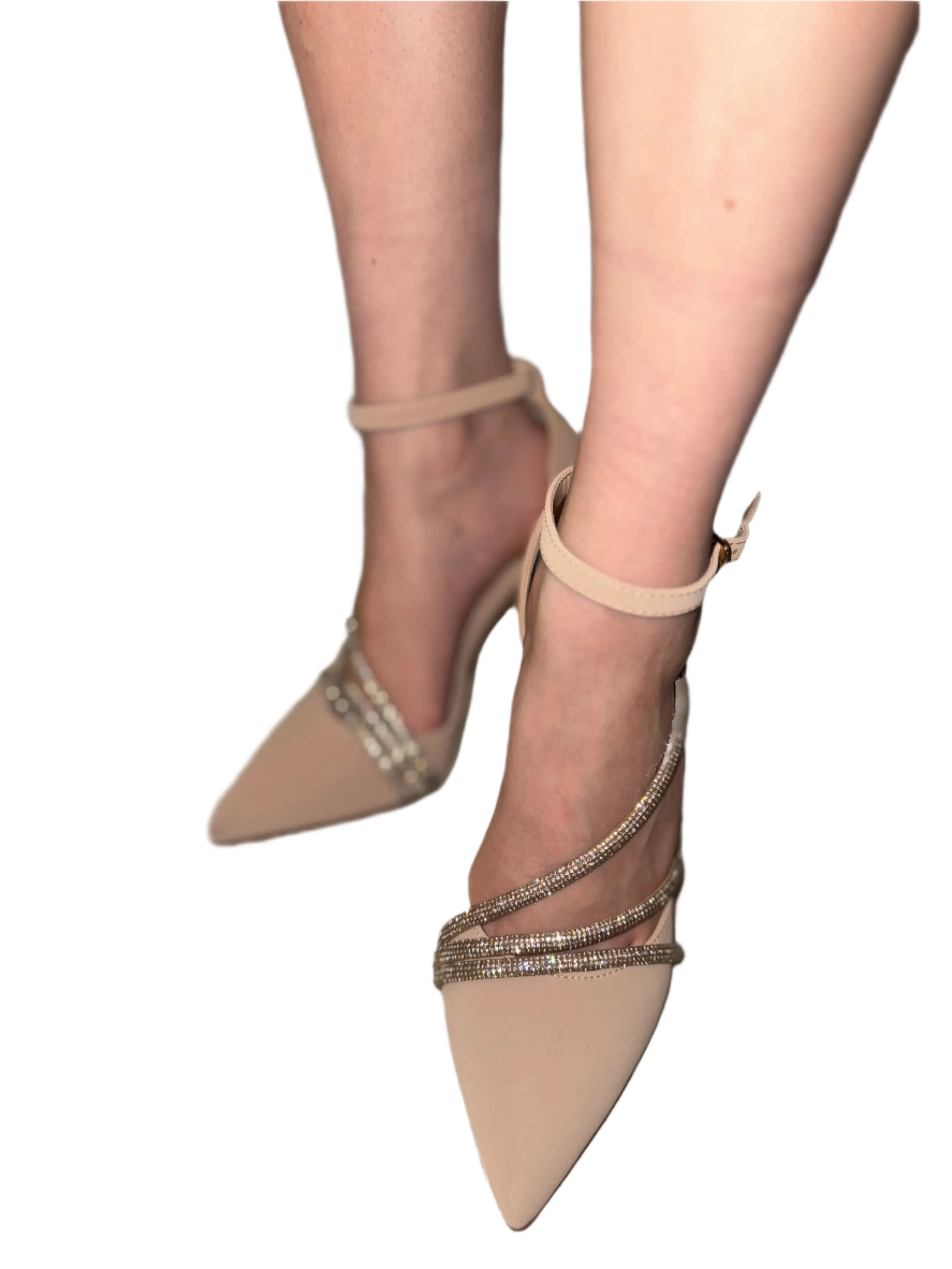 POINTED TOE STILETTO PUMP WITH RHINESTONES PANSY-3