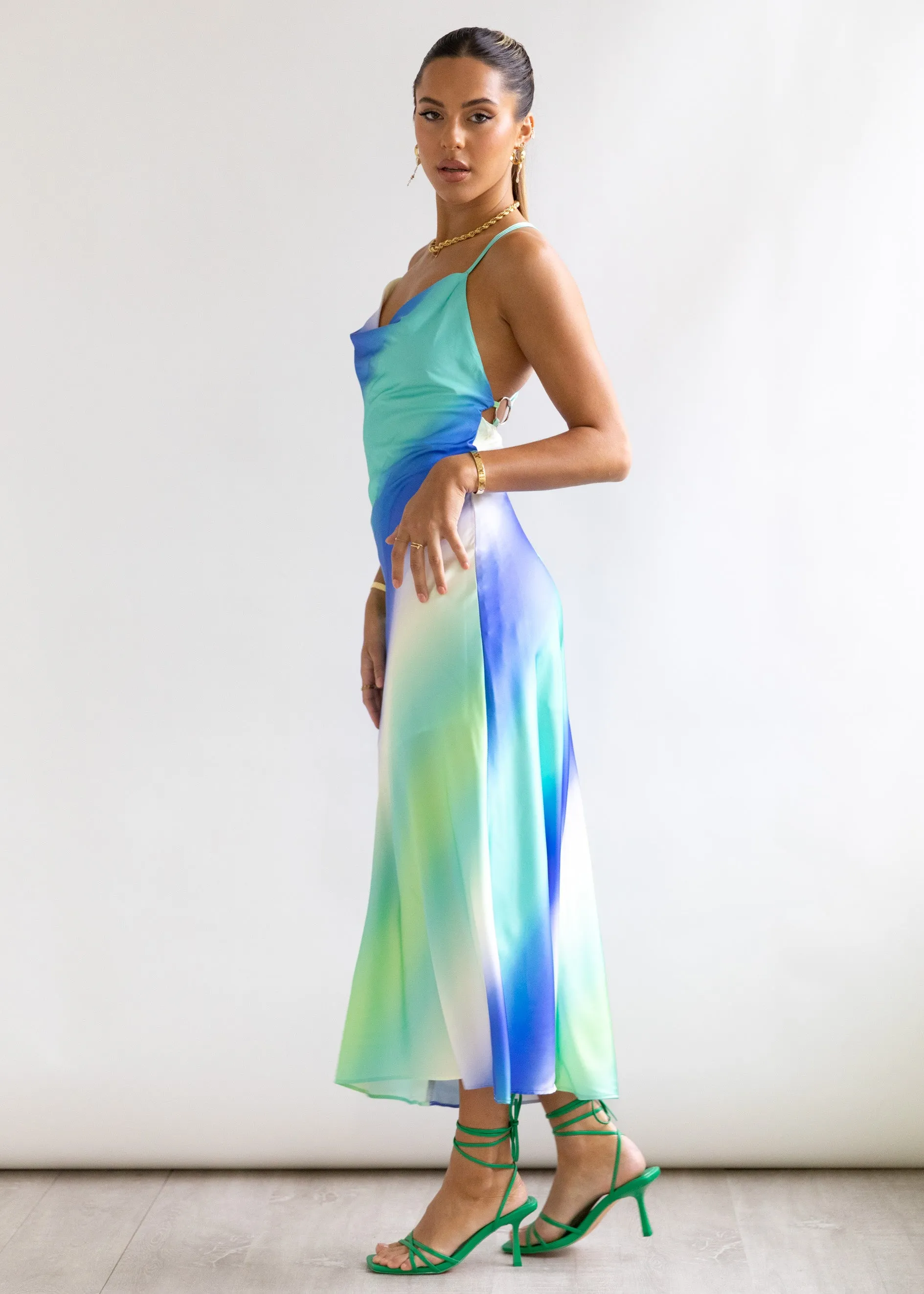 Puril Midi Dress - Aqua Marine