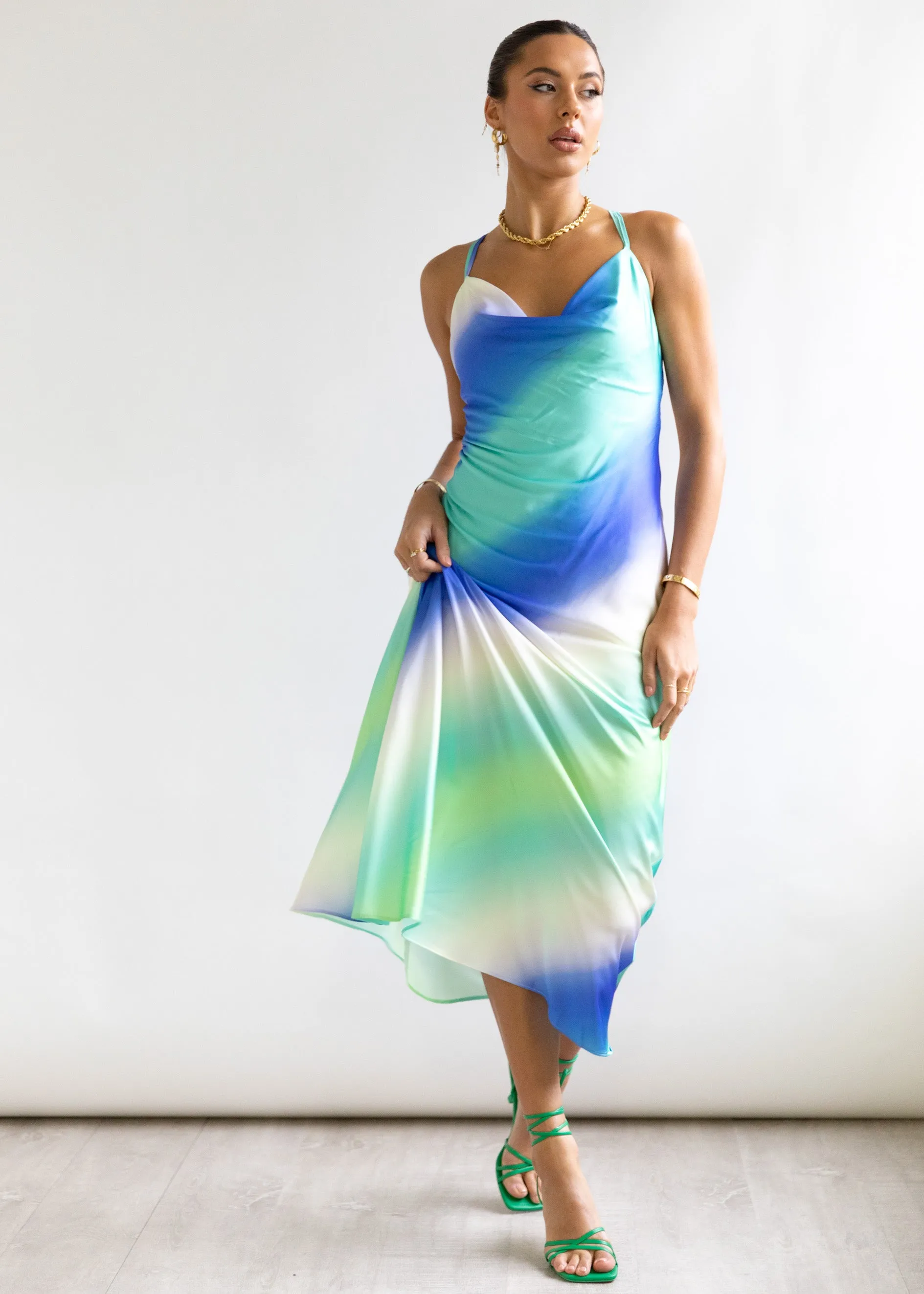 Puril Midi Dress - Aqua Marine