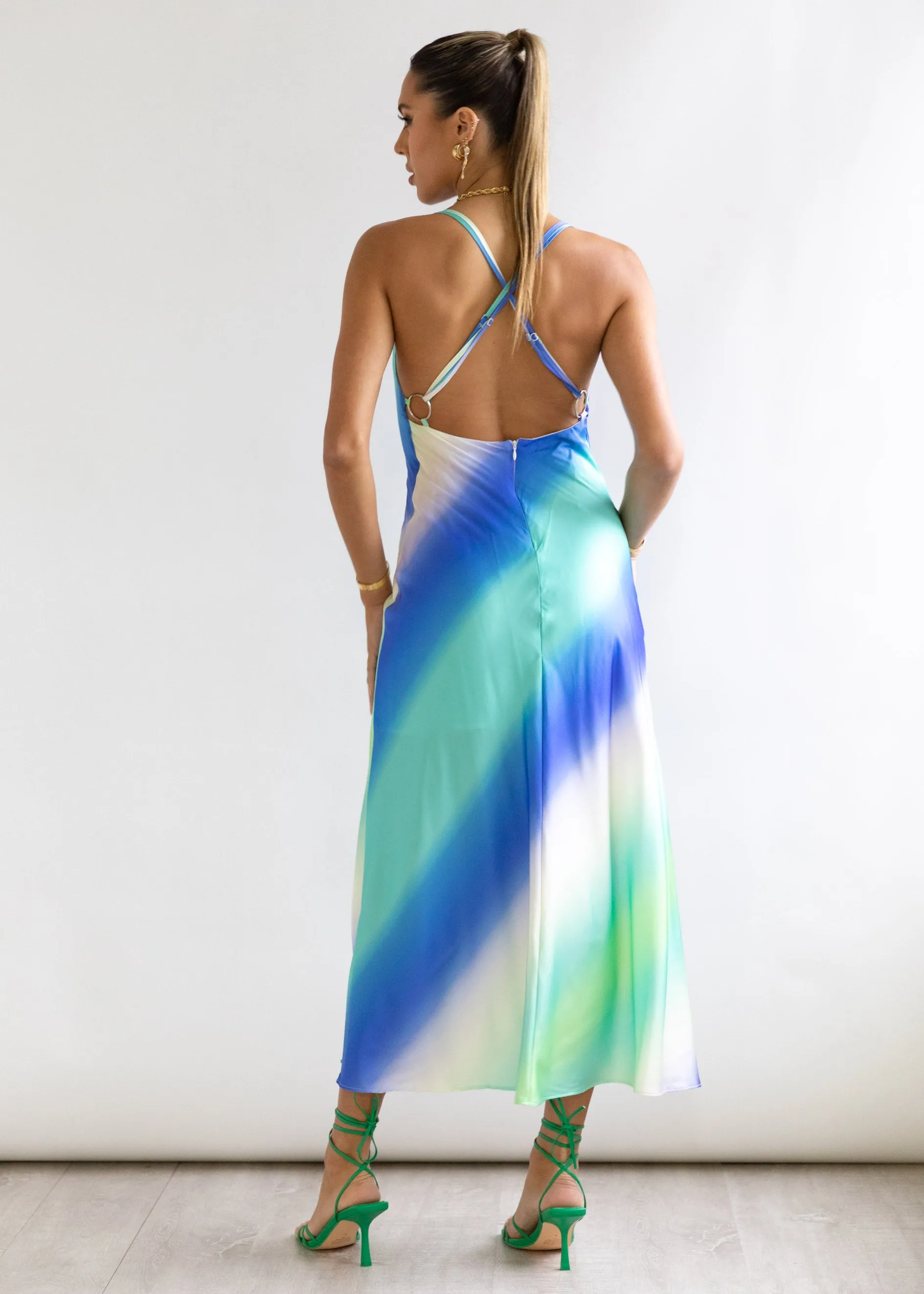 Puril Midi Dress - Aqua Marine