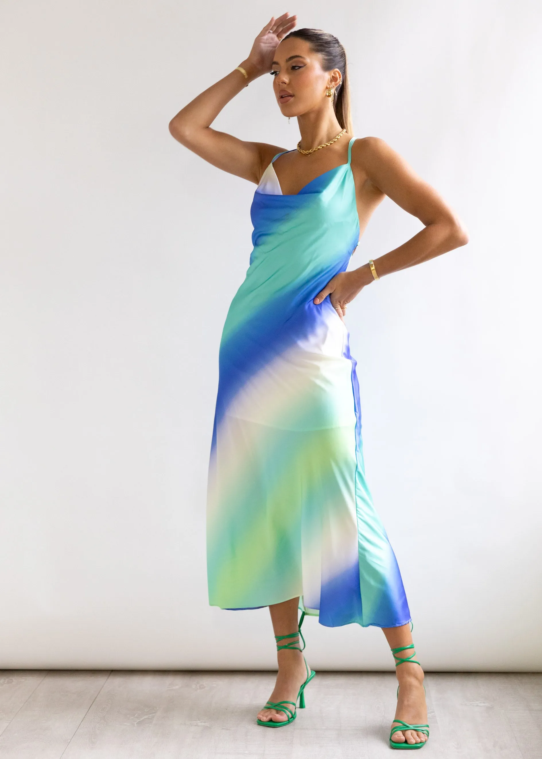Puril Midi Dress - Aqua Marine