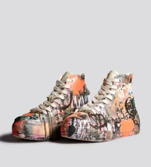 R13 Kurt High Top Sneaker- Heart Graffiti