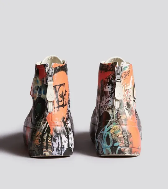 R13 Kurt High Top Sneaker- Heart Graffiti