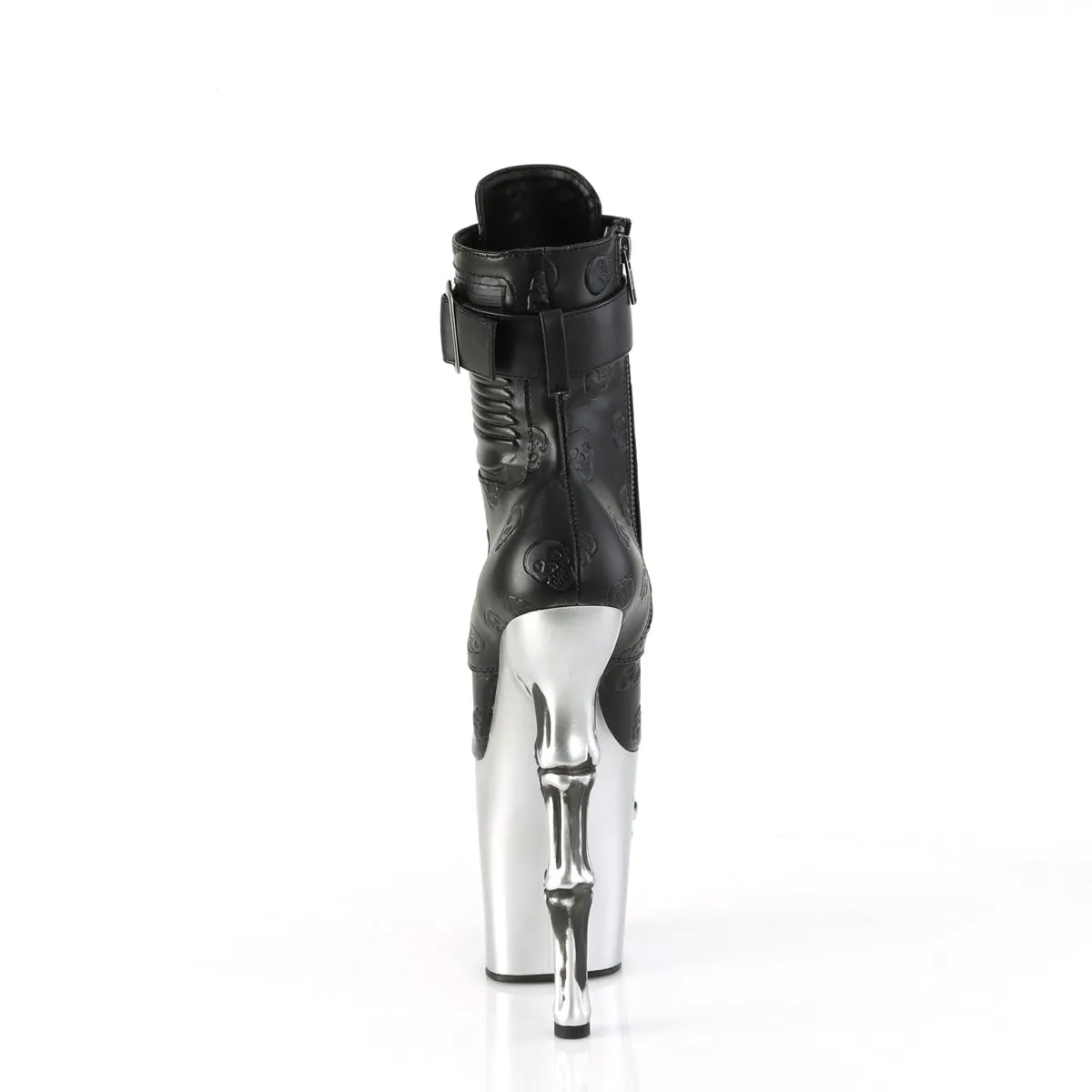 RAPTURE-1020STR-02  Black Faux Leather/Silver Matte-Rubbed Black