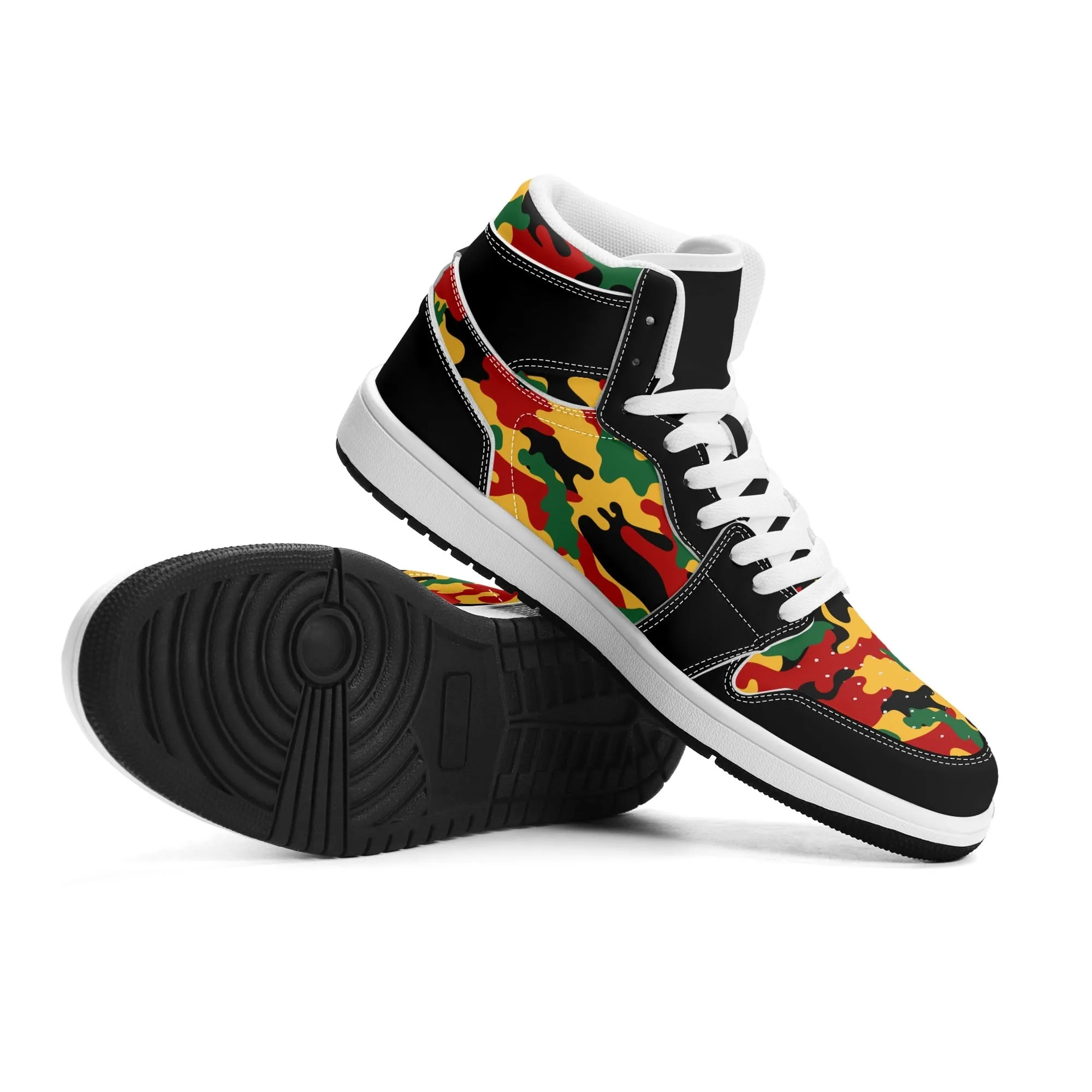 Rasta Shoes - Camo Basketball Sneakers