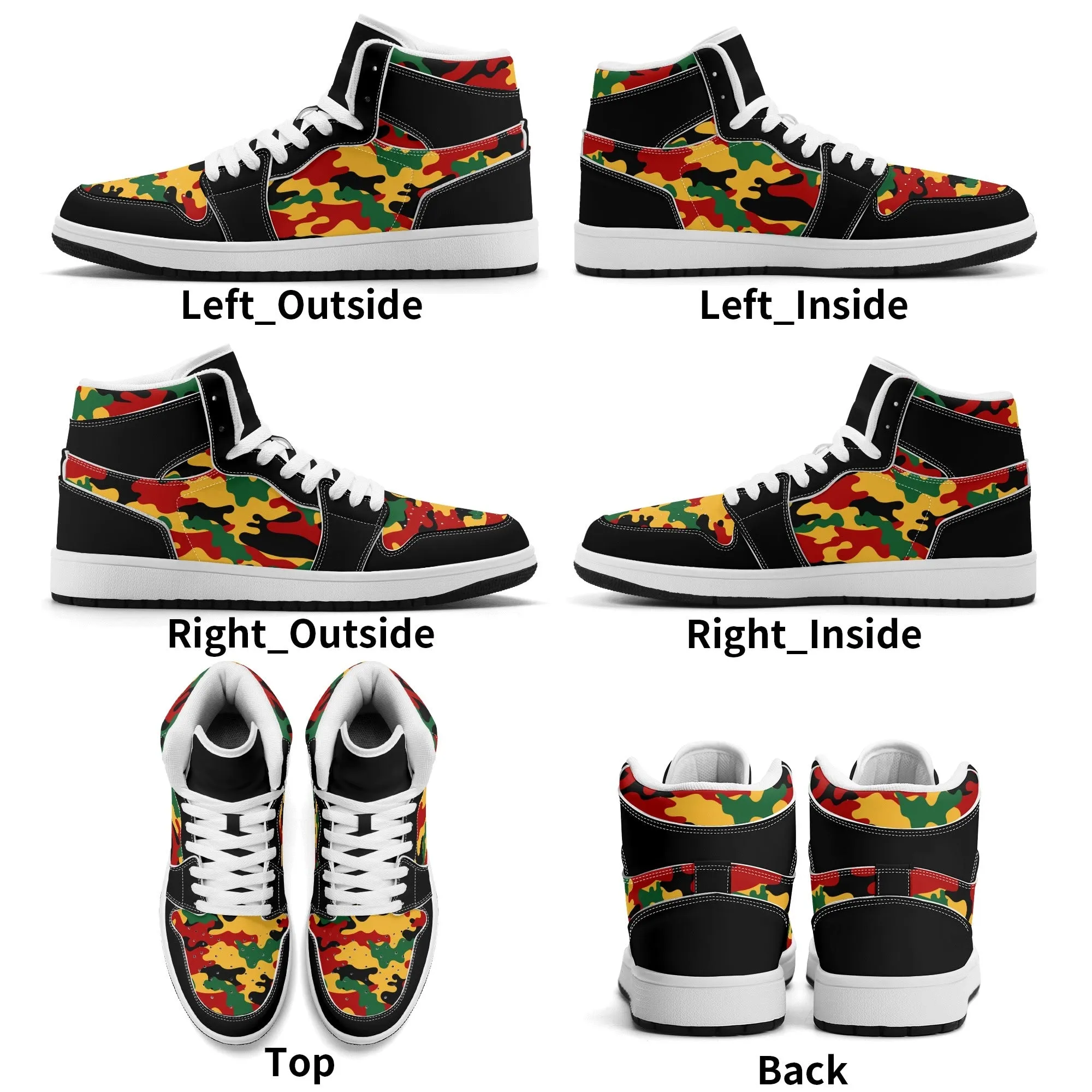 Rasta Shoes - Camo Basketball Sneakers